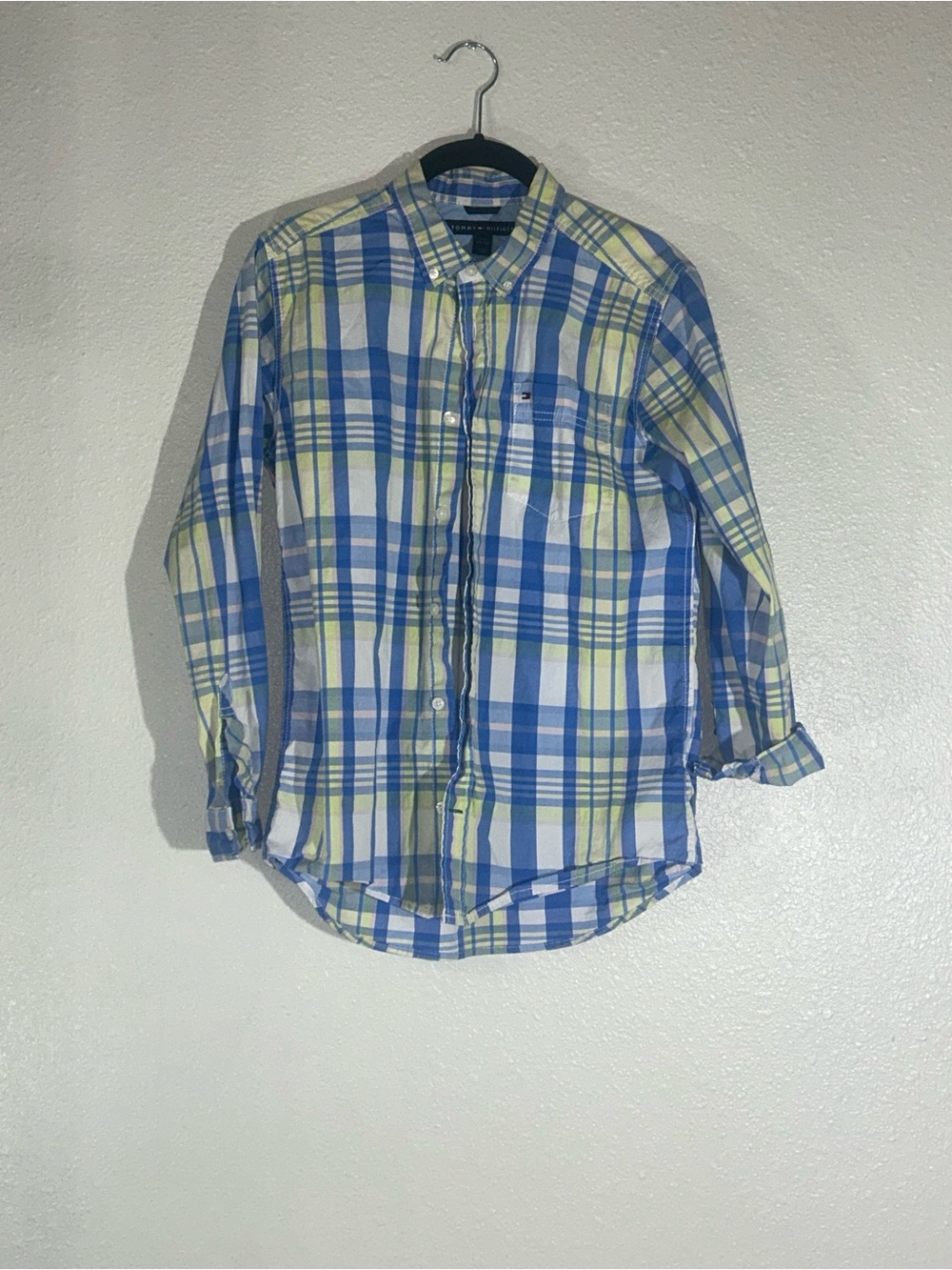 Boys Tommy Hilfiger Blue & Yellow Plaid Button-Down Shirt